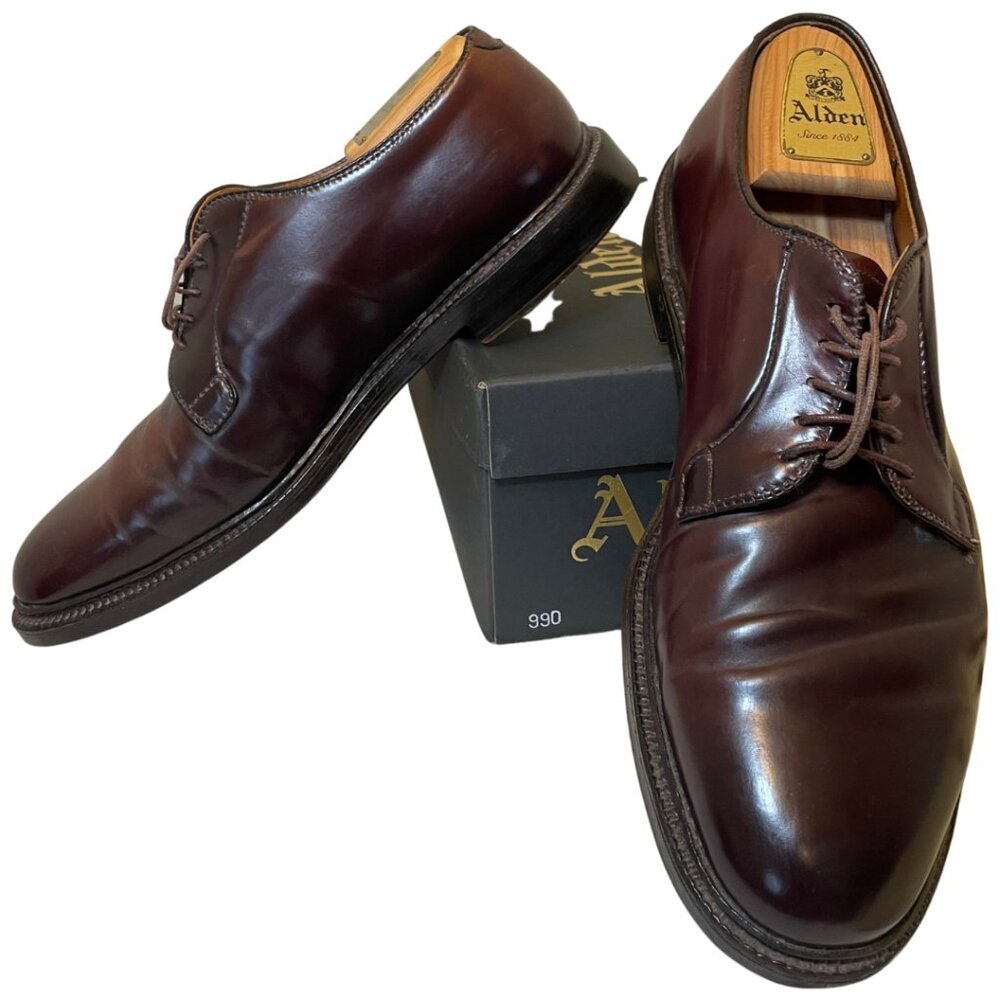 Alden, Plain Toe Blucher, in Color 8 Horween Shell Cordovan, size 10.5